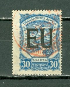 COLOMBIA  SCADTA  30 Centavos  US CONSULAR RED CANCEL