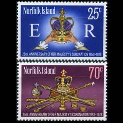 NORFOLK IS. 1978 - Scott# 229-30 Coronation Set of 2 NH