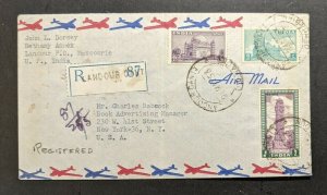 1953 Landour Cantonment Dehra Dun India Airmail Cover to New York NY USA