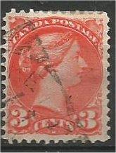 CANADA, 1873, used 3c, Queen Victoria Scott 37