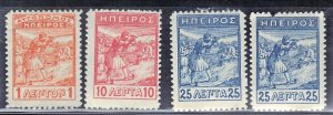 EPIRUS  SCOTT #5, 7, 8 MINT HINGED 1,10,25L  1914