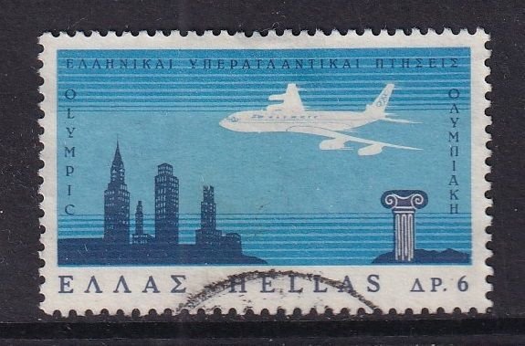 Greece  #859  used 1966 Boeing 707-320 over New York