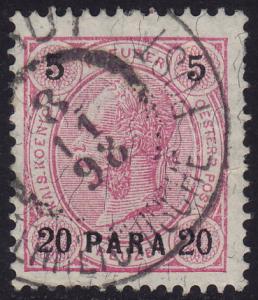 Austria Levant - 1890 - Scott #22 - used - Perf 13 x 13 1/3