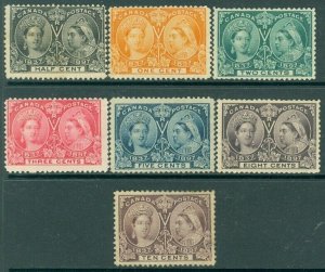 EDW1949SELL : CANADA 1897 Scott #50-54, 56-57 F-VF, Mint No Gum. Catalog $582.00