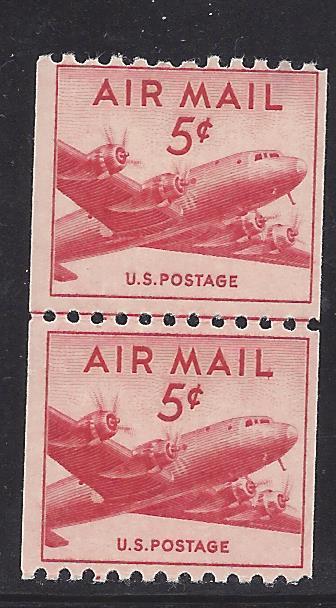 C37 Air Mail CLP Coil line pair 5cent DC 4 Skymaster