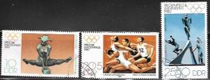 DDR Germany.  Set of three  Olympics 1980
