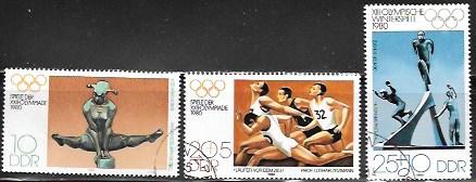 DDR Germany.  Set of three  Olympics 1980