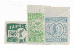 South Korea Sc #119-121 set of 3 NH VF