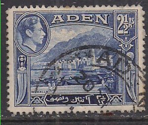 Aden 1939 -48 KGV1 2  1/2 annas Blue used SG 21 ( H298 )