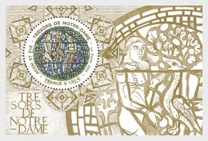 Stamps of France 2021 - Treasures of Notre Dame - Miniature Sheet.