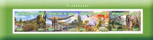 Dinosaurs Stamps 2017 MNH Prehistoric Animals 4v IMPF M/S I