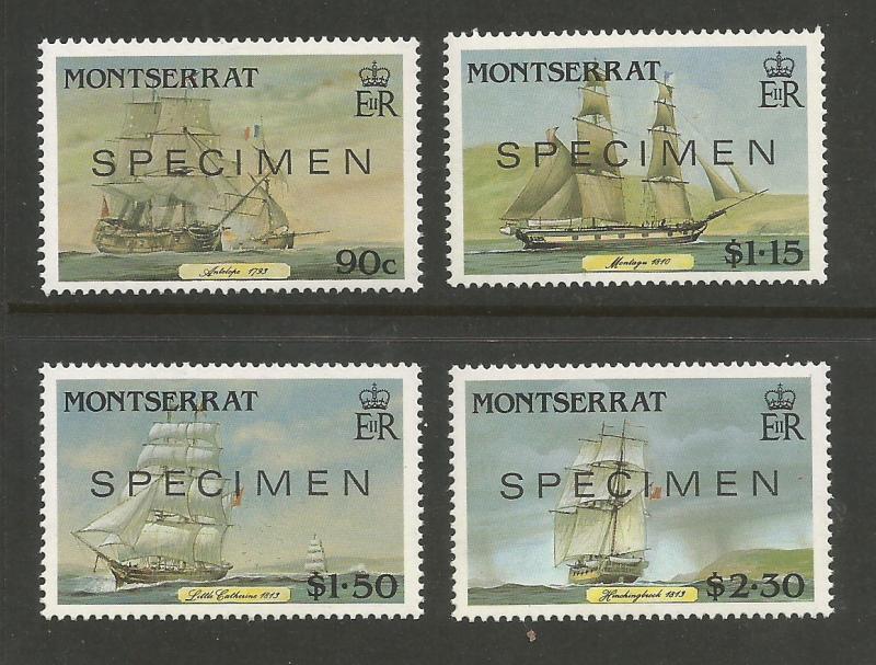 Montserrat MNH sc# 618-21 Specimens Ships CV $12.40