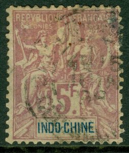 EDW1949SELL : INDOCHINA 1896 Scott #21 Very Fine, Used. Catalog $110.00.