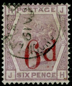 SG162, 6d on 6d lilac plate 18, FINE USED, CDS. Cat £150. JH 