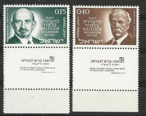 Israel # 353-54  Balfour Declaration   TABBED   (2)  Mint NH