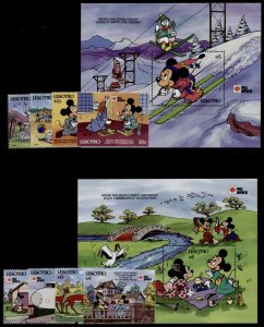 Lesotho 807-14 MNH Disney, Train, Animals, Phila Nippon, Sports, Skiing, Birds