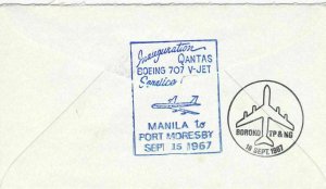 QANTAS 1st JET SERVICE BETWEEN PORT MOREBY MANILA HONG KONG