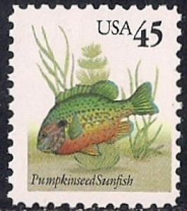 #2481 45 cent Pumpkinseed Sunfish mint OG NH F-VF