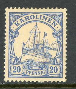 Caroline Islands 1901 Germany 20 pfg Yacht Ship Unwatermark Scott #10 Mint E270