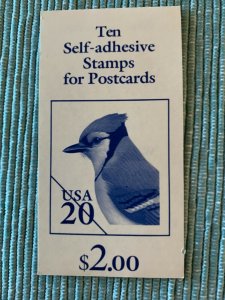 US #BK237 20¢ Blue Jay booklet NH MNH