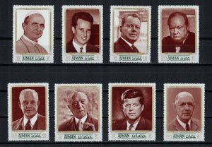 AJMAN 1970 - Famous politicians,  leaders / complete set MNH