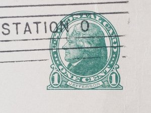 UX27. Jefferson, 1 cent, US Postal Cards.  Cancelled.VF cond.