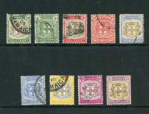 Jamaica SG37/45 1905 Set of 9 Fine used Cat 150 pounds