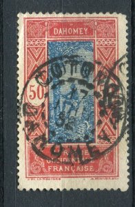 FRENCH COLONIES; DAHOMEY early 1900s pictorial issue used 50c. POSTMARK