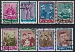 Ajman Sc #19-26: President John F. Kennedy, 1964 CTO. CV $7.80