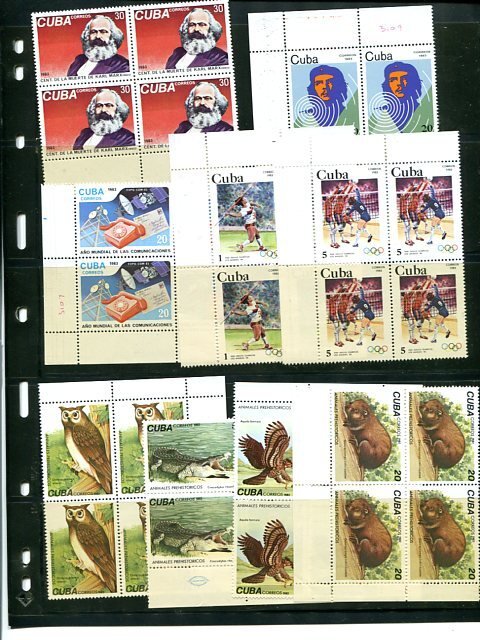 Cuba Sets of Mint VF NH blocks  - Lakeshore Philatelics