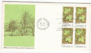 Canada #536 block of 4 FDC