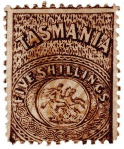 (I.B) Australia - Tasmania Revenue : Stamp Duty 5/- (1863)