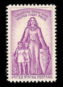 # 1087 MINT NEVER HINGED POLIO     XF+