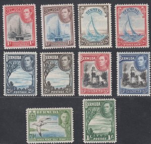 1938-52 BERMUDA KGVI 10 VALUES DEFINITIVES (SG# 110-115) MH VF