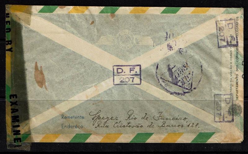 Brazil - 1943 Censored AIrmal Cover to USA - Lot 090417