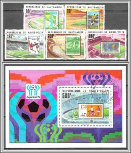 Upper Volta #456-461 World Cup Soccer Complete Set Souvenir Sheet CTO