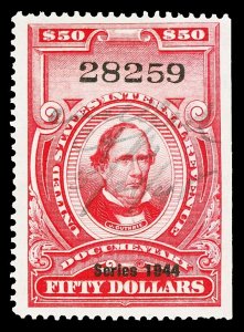Scott R406 1944 $50.00 Dated Red Documentary Revenue Used VF Cat $22.50