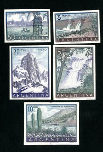 Argentina Stamps # 638-42 XF Cardboard Proofs