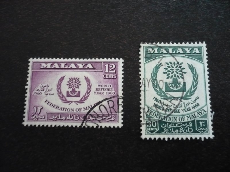 Stamps - Federation of Malaya - Scott# 94-95 - Used Set of 2 Stamps