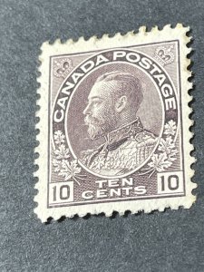 CANADA # 116--MINT/HINGED(LIGHTLY TONED GUM)---PLUM----SINGLE----1912