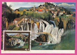 ag3494 - HUNGARY - POSTAL HISTORY - set of 2 maximum cards - 1973 ARCHITECTURE Art-