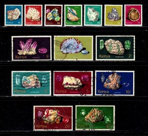 Kenya stamps #98 - 112, mint & used, topical set, minerals, CV $61.50