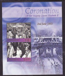 Jamaica-Sc#972- id8-used sheet-QEII-50th Coronation-2003-