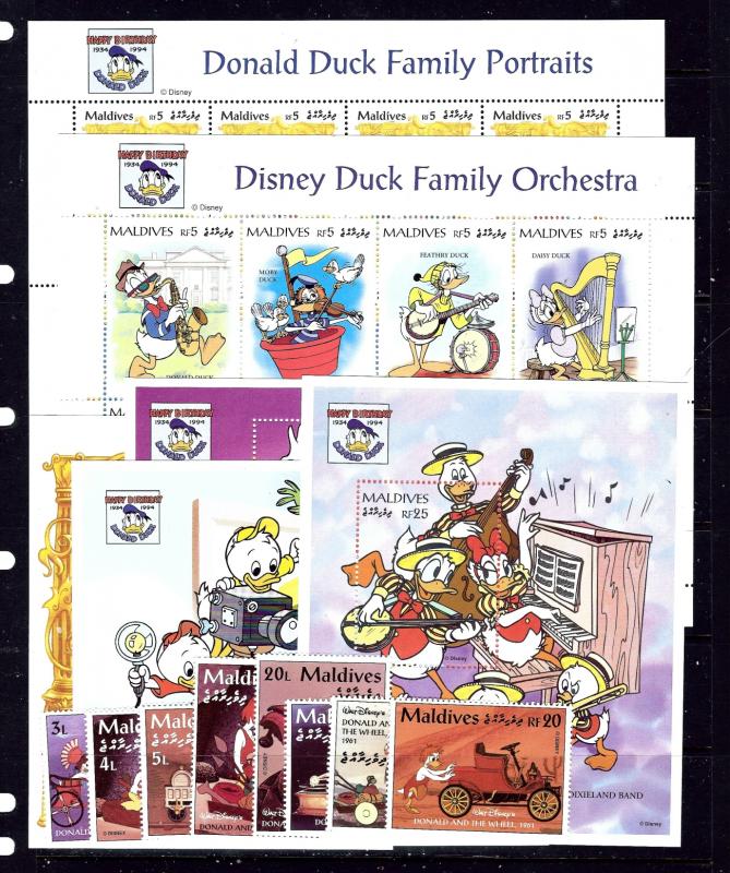 Maldives 2051-64 MNH 1995 Donald Duck complete set