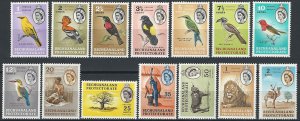 1961 Bechuanaland birds 14v. MNH SG n. 168/81