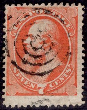 US Stamp #160 7c Vermillion Stanton USED SCV $85