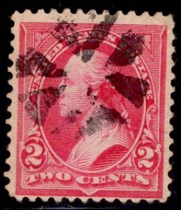 US Stamp #252 2c Carmine Washington USED SCV $13.00 Type III