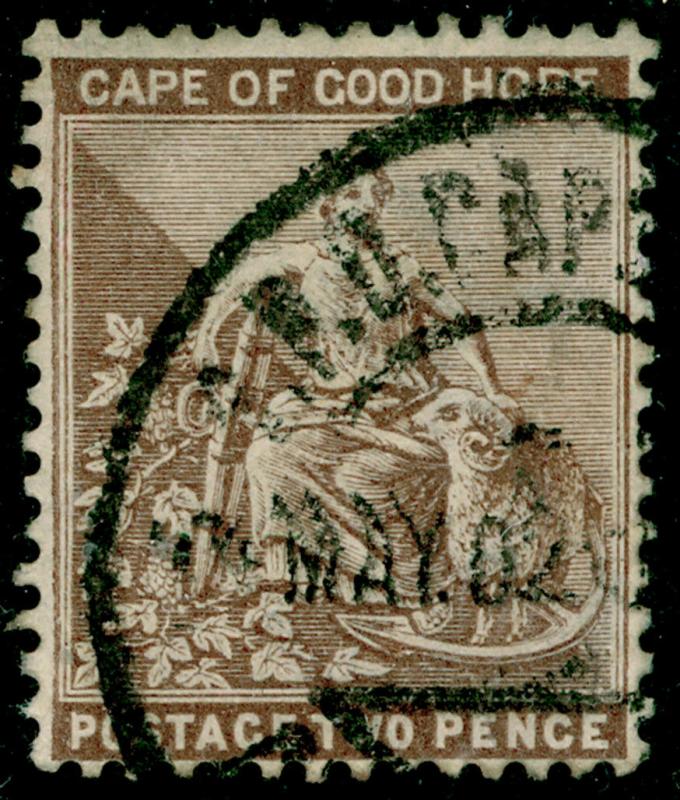 SOUTH AFRICA - Cape of Good Hope SG62, 2d chocolate-brown, USED.