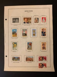 US 1990-91 stamps new with album page