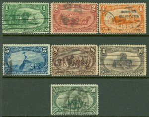 EDW1949SELL : USA 1898 Scott #285-91 Used. Light cancels. Small faults. Cat $347